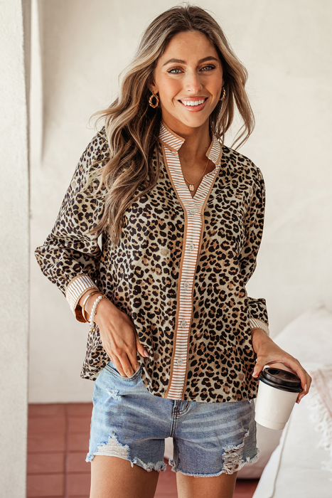 Jordyn Contrast Striped Trim Shirt