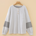  Jordyn Sleeve Henley top Long Sleeve PLUS Top