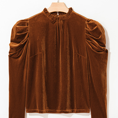 Josephine Puff Sleeve Velvet Top