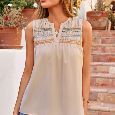 Josephine Stitch Sleeveless Shift Top