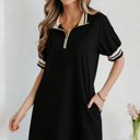Black XXL Jovie Trim Preppy Polo Tee