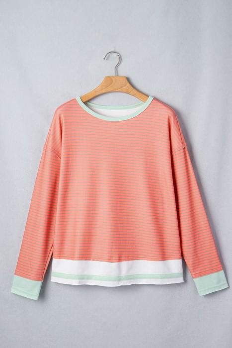 Joy Detail Raw Seam Long Sleeve Top