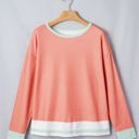  Joy Detail Raw Seam Long Sleeve Top