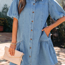  Joy Ruffle Hem Patchwork Dress