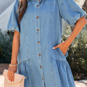  Joy Ruffle Hem Patchwork Dress