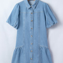  Joy Ruffle Hem Patchwork Dress