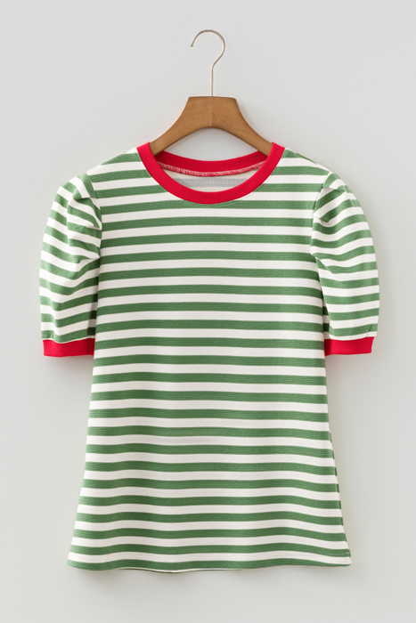 Joy Sleeve Contrast Trim Tee