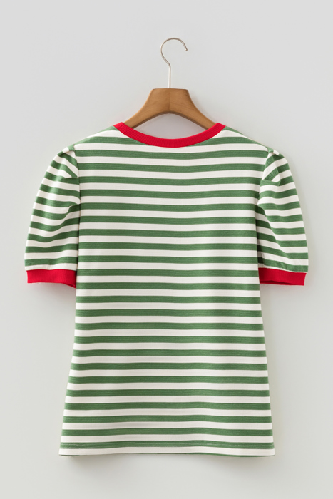 Joy Sleeve Contrast Trim Tee