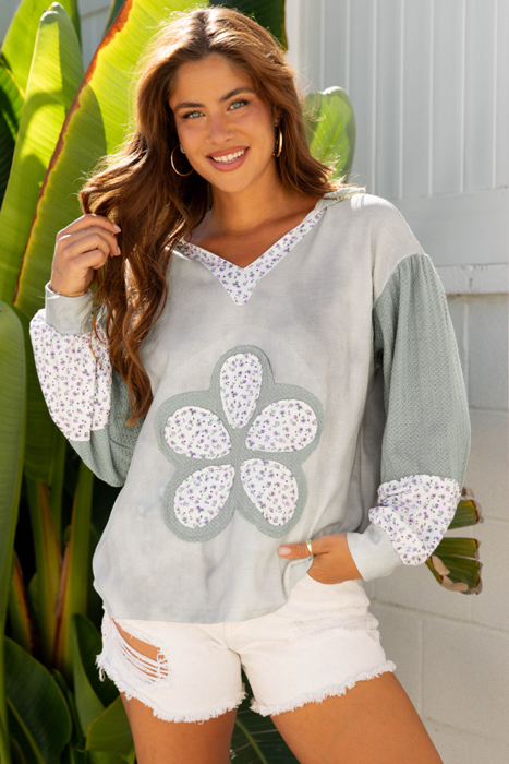 Jream Colorblock Casual Hooded Top