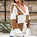  Julia Checkered Button Sweater Cardigan