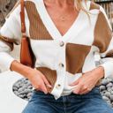  Julia Checkered Button Sweater Cardigan