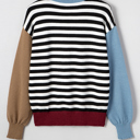  Julieta Colorblock Sleeve Chic Sweater