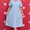  Julieta Detail Collar Midi PLUS Dress