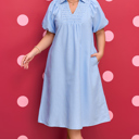  Julieta Detail Collar Midi PLUS Dress