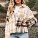 Multicolour XL Julinique Plaid Patchwork Side Shacket