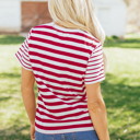  June Stripe Patchwork T Shirt