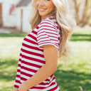  June Stripe Patchwork T Shirt