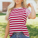  June Stripe Patchwork T Shirt