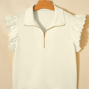 Beige Small Juniper Ruffled Short Sleeve Blouse
