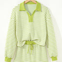 Green Stripe Small Juniper Stripe Collared Pullover and Skort Outfit