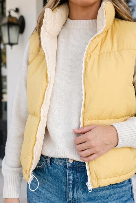 Kaeya Reversible Zip Quilted Vest