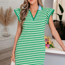 Green Small Kahlani Flutter Sleeve Short Dress