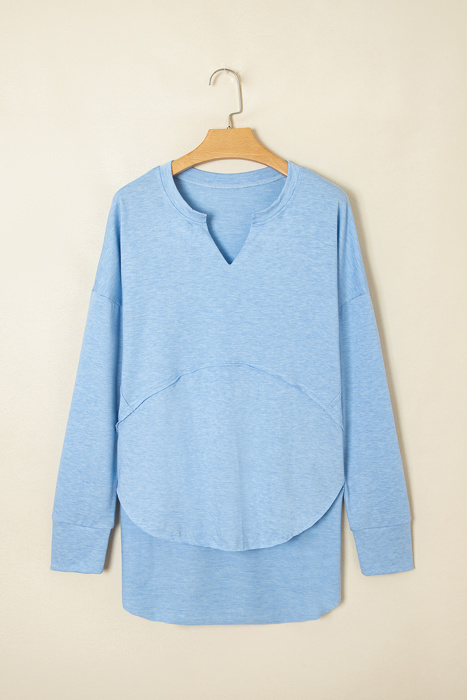 Kahlani Terry Raw Hem Long Sleeve Top