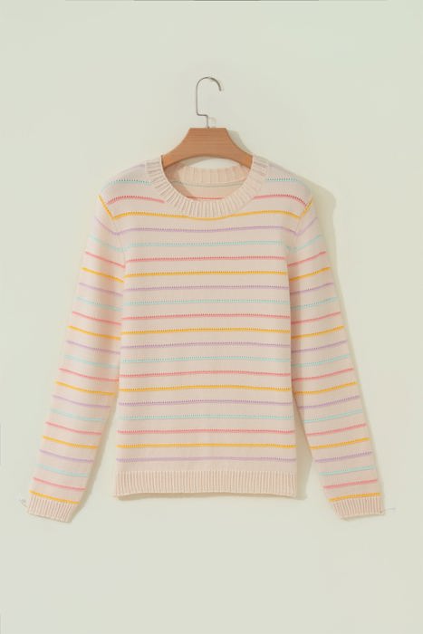 Kai Colorful Stripes Knit Sweater