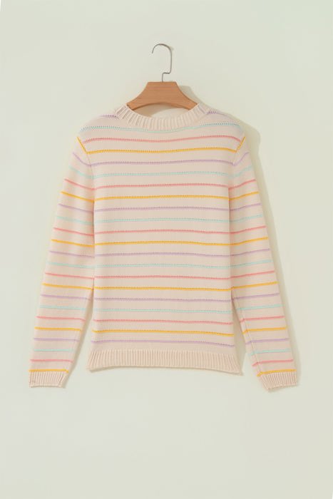 Kai Colorful Stripes Knit Sweater