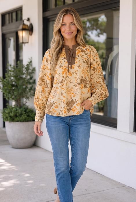 Kai Long Sleeve Blouse Long Sleeve Top
