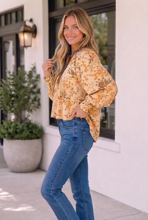 Kai Long Sleeve Blouse Long Sleeve Top