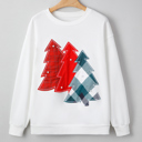 White Small Kaitlyn Patched Drop Shoulder Sweatshirt