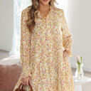 Yellow Medium Kaiya Loose Shirt Dress Long Sleeve