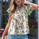 Green Medium Kaliyah Binding Tape Cotton Blouse