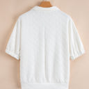  Kami Striped Collar Textured Blouse