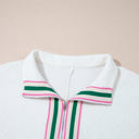  Kami Striped Collar Textured Blouse