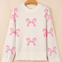 Pink Small Kara Drop Shoulder Loose Sweater