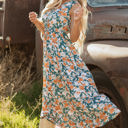  Kara Floral Tie Waist Sleeveless Holiday Long Dress