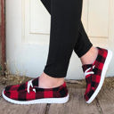  Kara Vintage Plaid Lace Up Flat Shoes