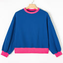  Karilia Colorblock Bubble Sleeve Sweatshirt