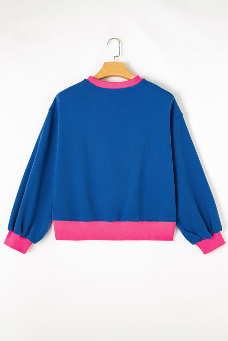 Karilia Colorblock Bubble Sleeve Sweatshirt