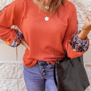 Orange XL Karina Eyelet thermal Knit Top