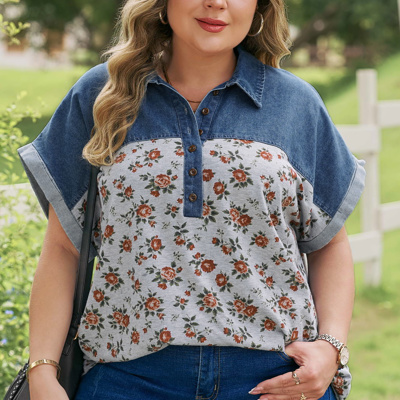 Karla Print Patchwork Polo PLUS Tee