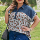  Karla Print Patchwork Polo PLUS Tee