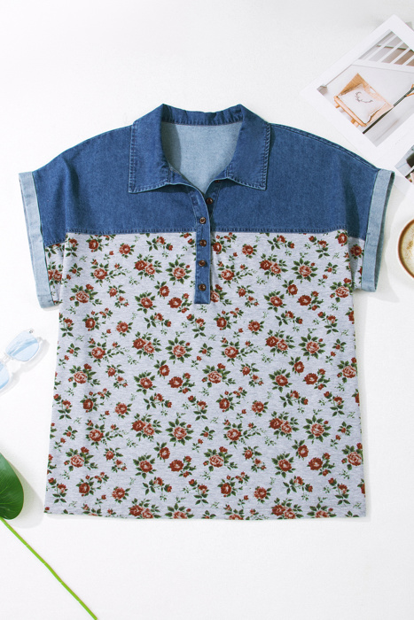 Karla Print Patchwork Polo PLUS Tee