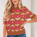  Karla Short Puff Sleeve Sweater