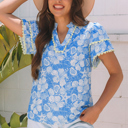  Kataleya Trim Short Sleeve Blouse