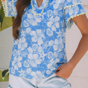  Kataleya Trim Short Sleeve Blouse