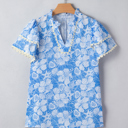  Kataleya Trim Short Sleeve Blouse