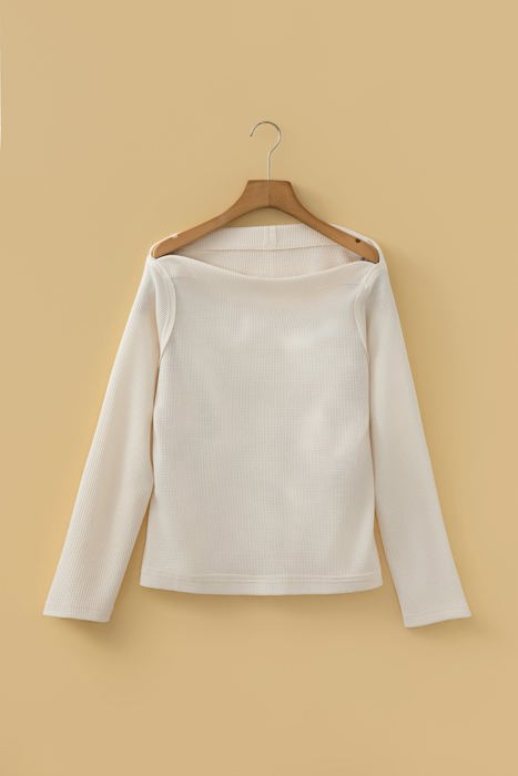 Katelyn Knit Asymmetric Long Sleeve Top